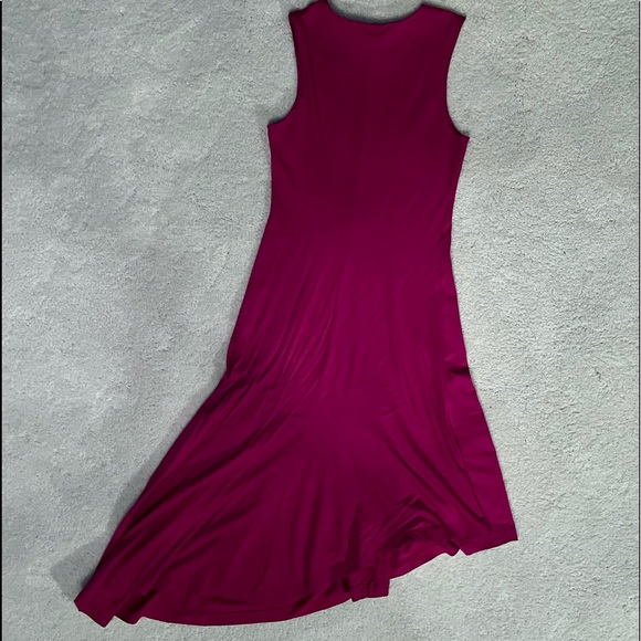 Mossimo magenta pink midi cotton/modal tank dress with asymmetrical hem size XS - Picture 4 of 4